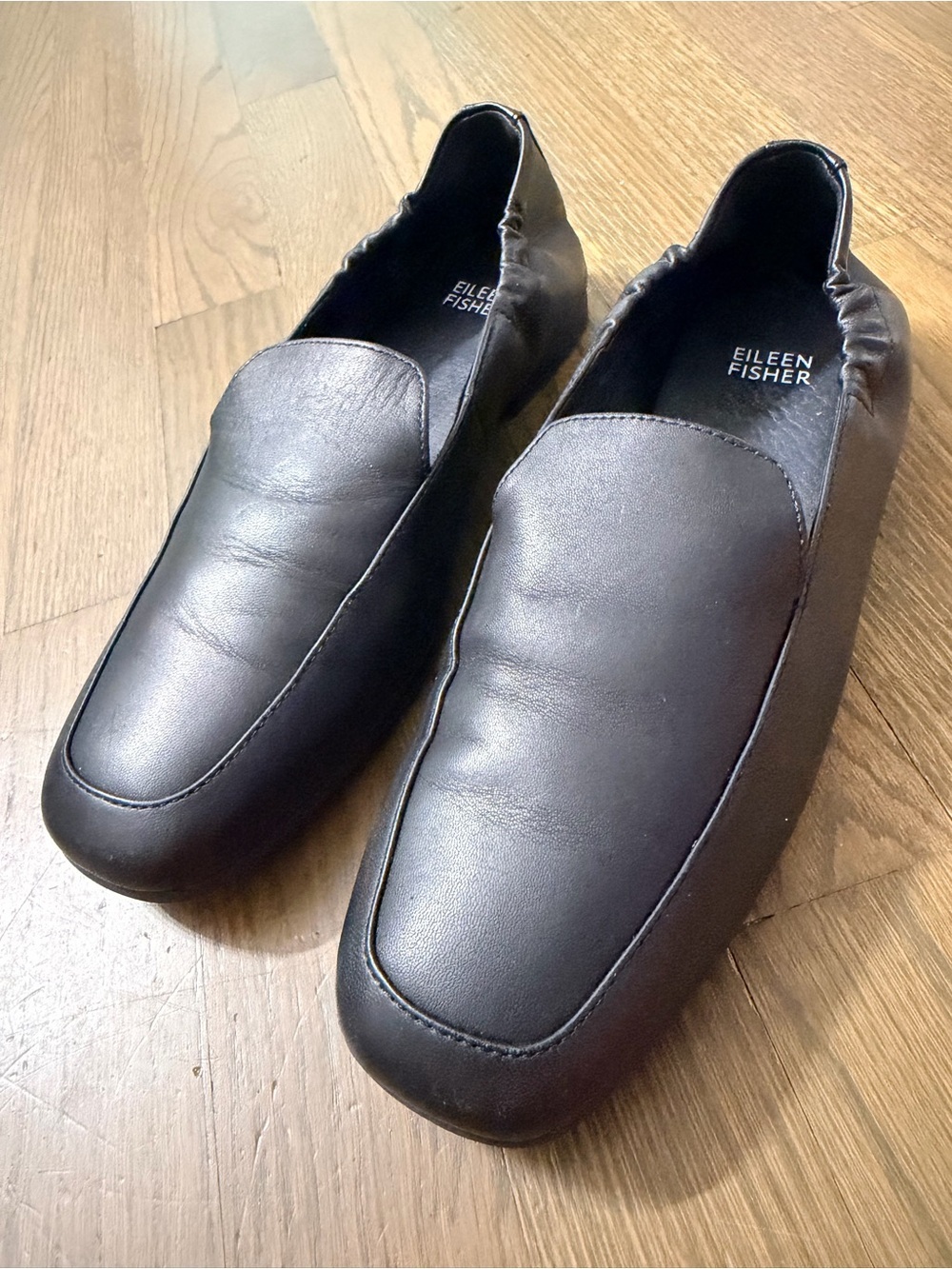 Eileen Fisher Sim Nappa Leather Loafer Black Leather Slip-On Women’s 8